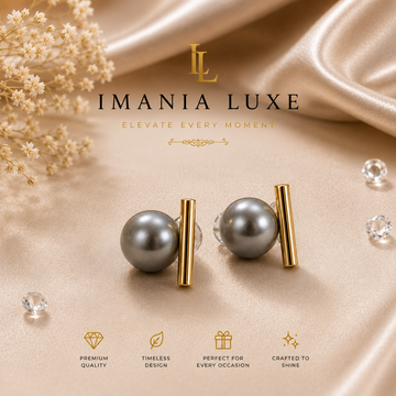 Gray Faux Pearl Drop Earrings