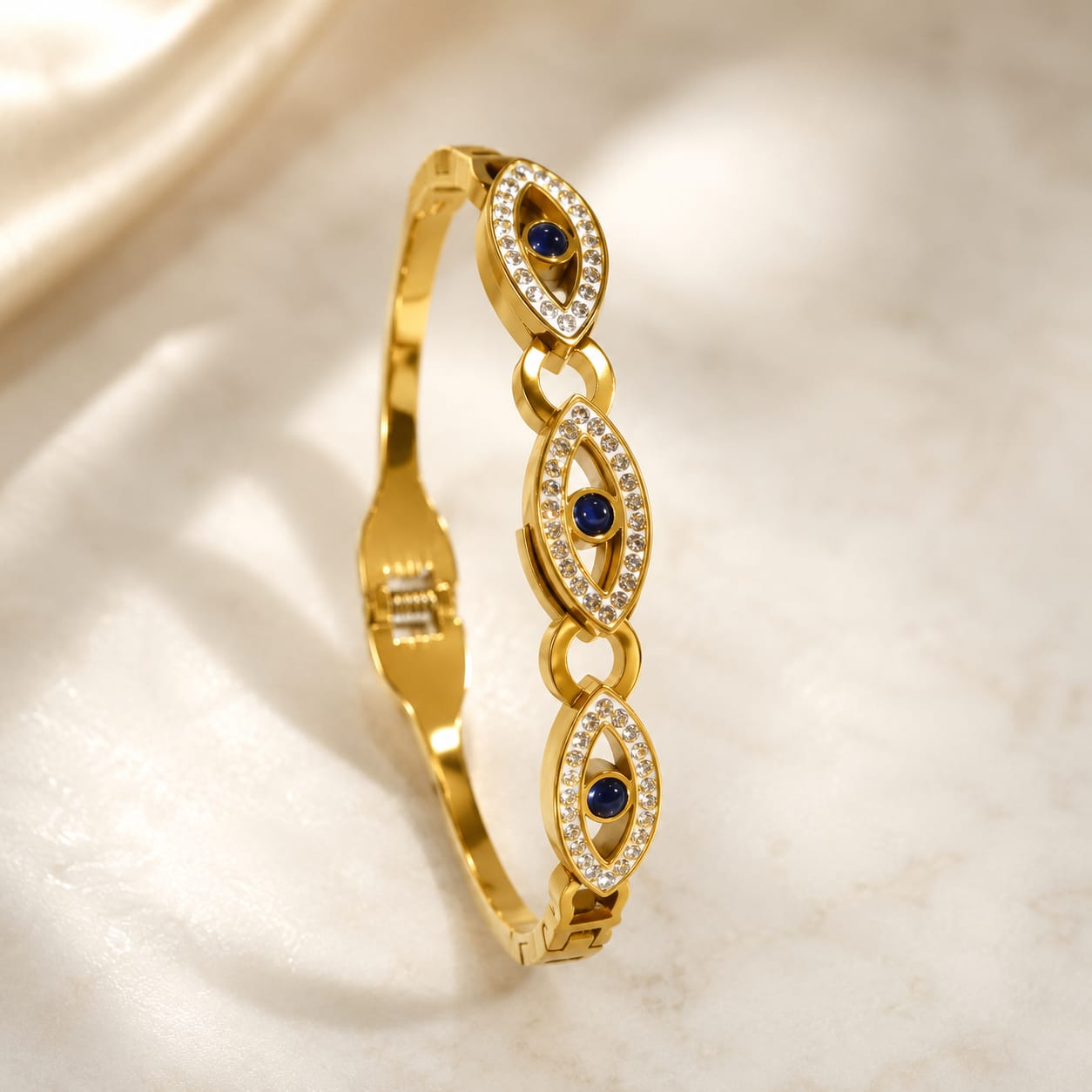 Stainless Steel Diamond Evil Eye Baracelet