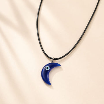 Turkish Evil Eye Moon Necklace