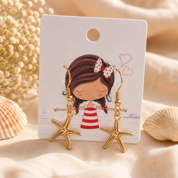 Delicate Gold Starfish Drop Earrings