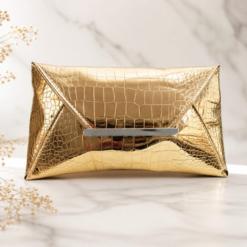 Crocodile Print Fashionable PU Clutch