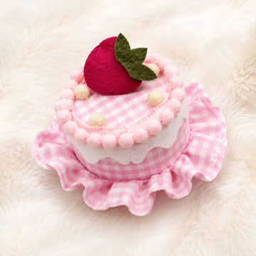 1 Pc Pink Plaid Strawberry Cake  Hair Clip