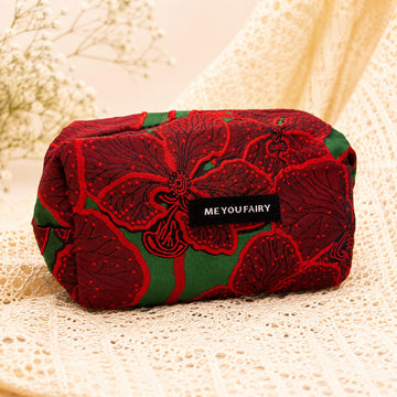 Pomegranate Floral Makeup Bag