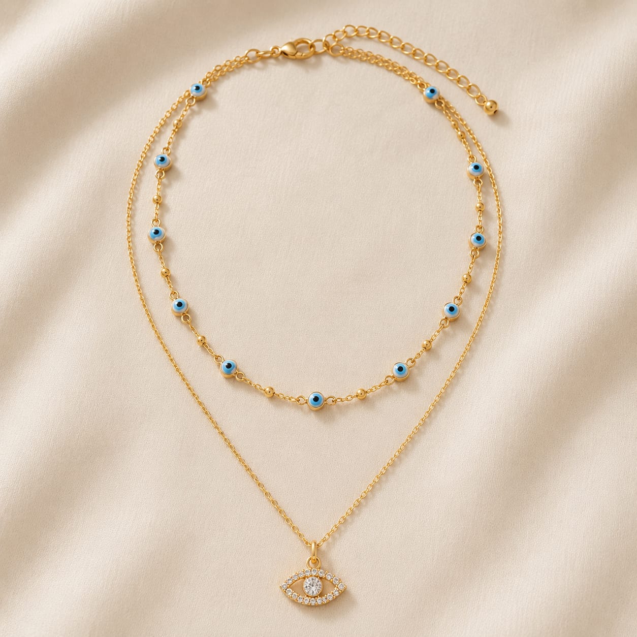 2PcsSet Evil Eye Chain