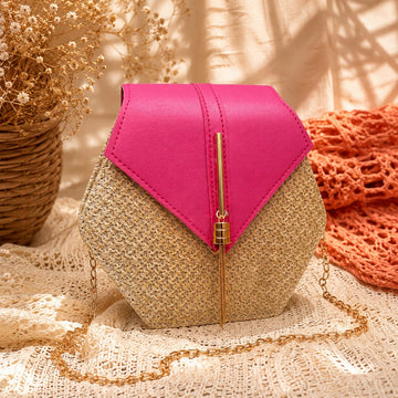 Hexagonal Woven Cross body Bag