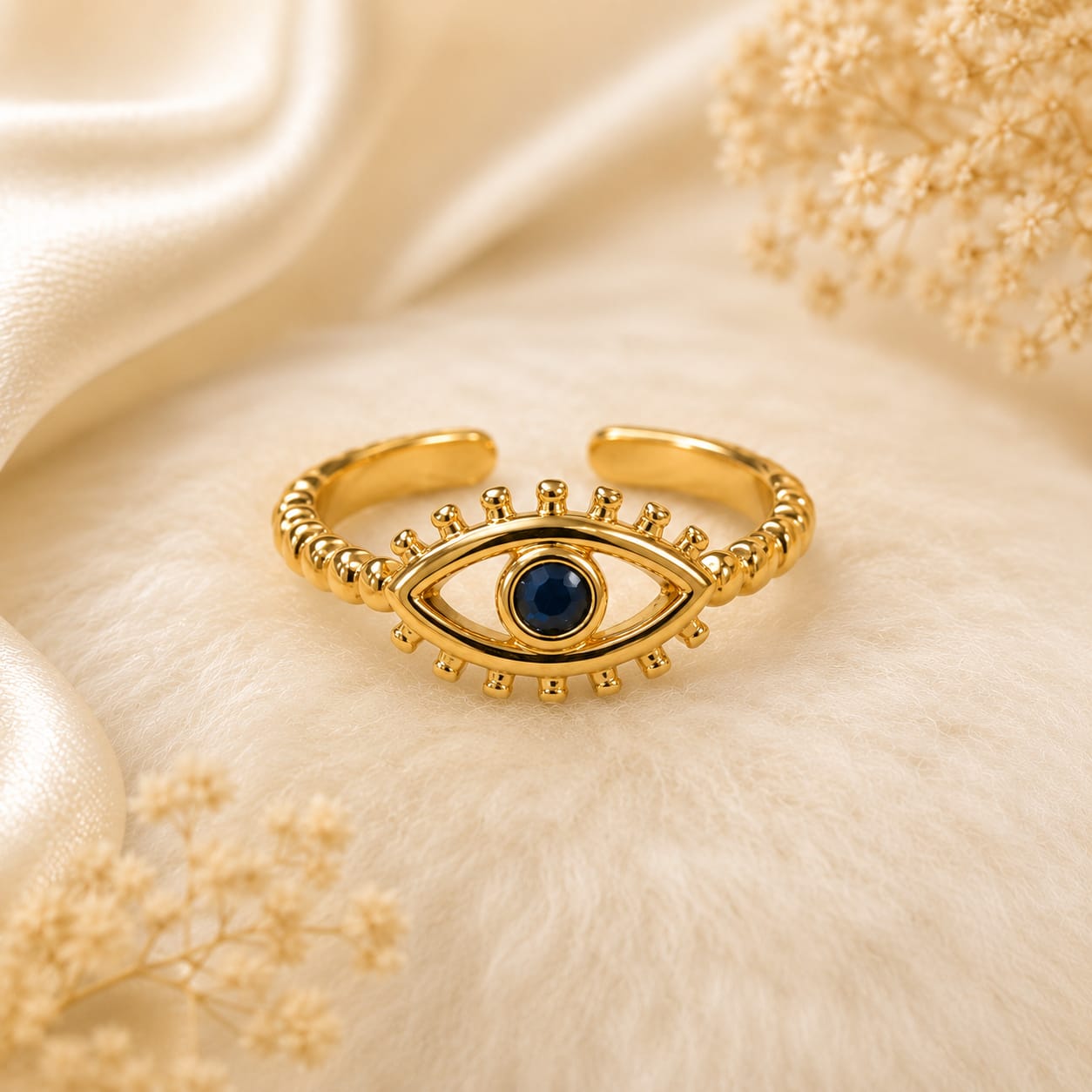 European & American Lucky open Evil Eye Ring