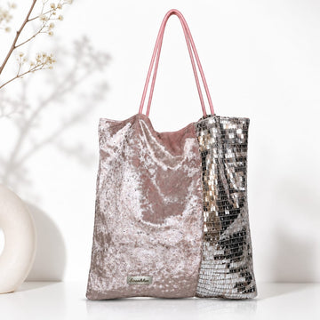 Korean Sparkling Sequin Velvet Tote Bag