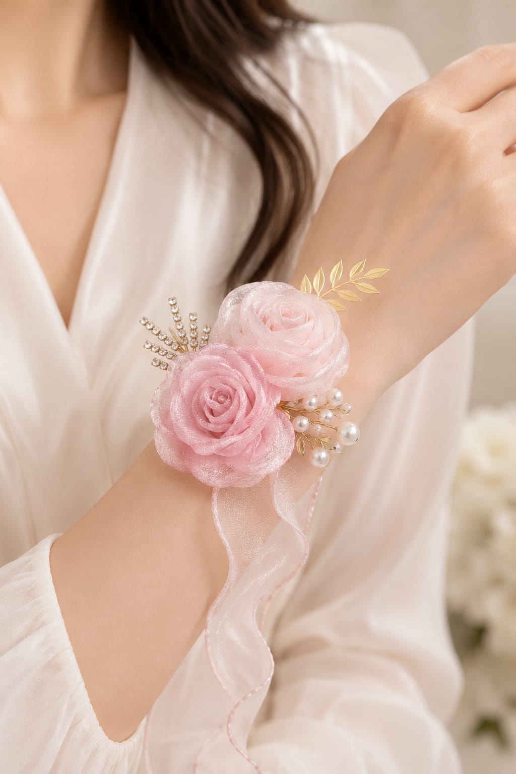 Rose Wrist Corsage -Pink