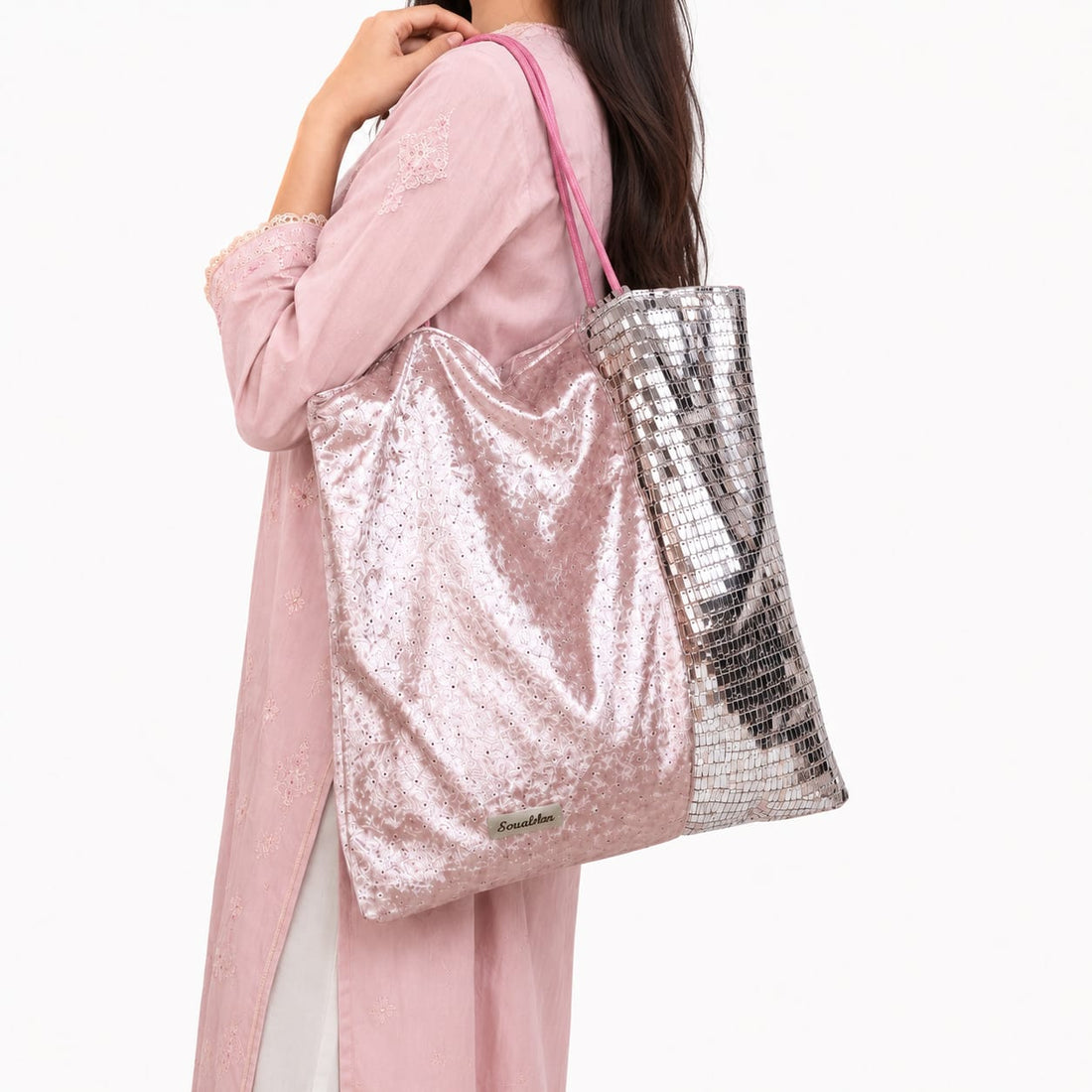 Korean Sparkling Sequin Velvet Tote Bag