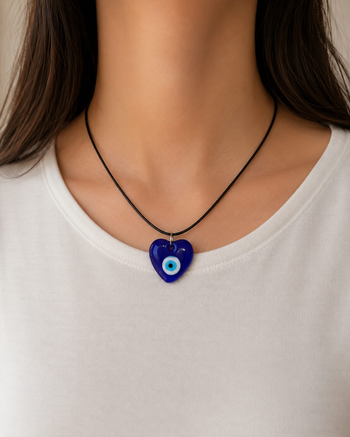 Turkish Evil Eye Heart Shapped Necklace