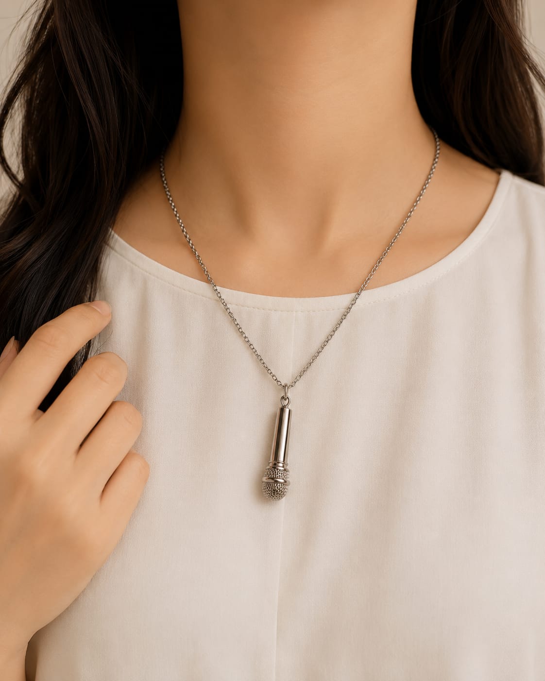 Microphone Pendant Necklace