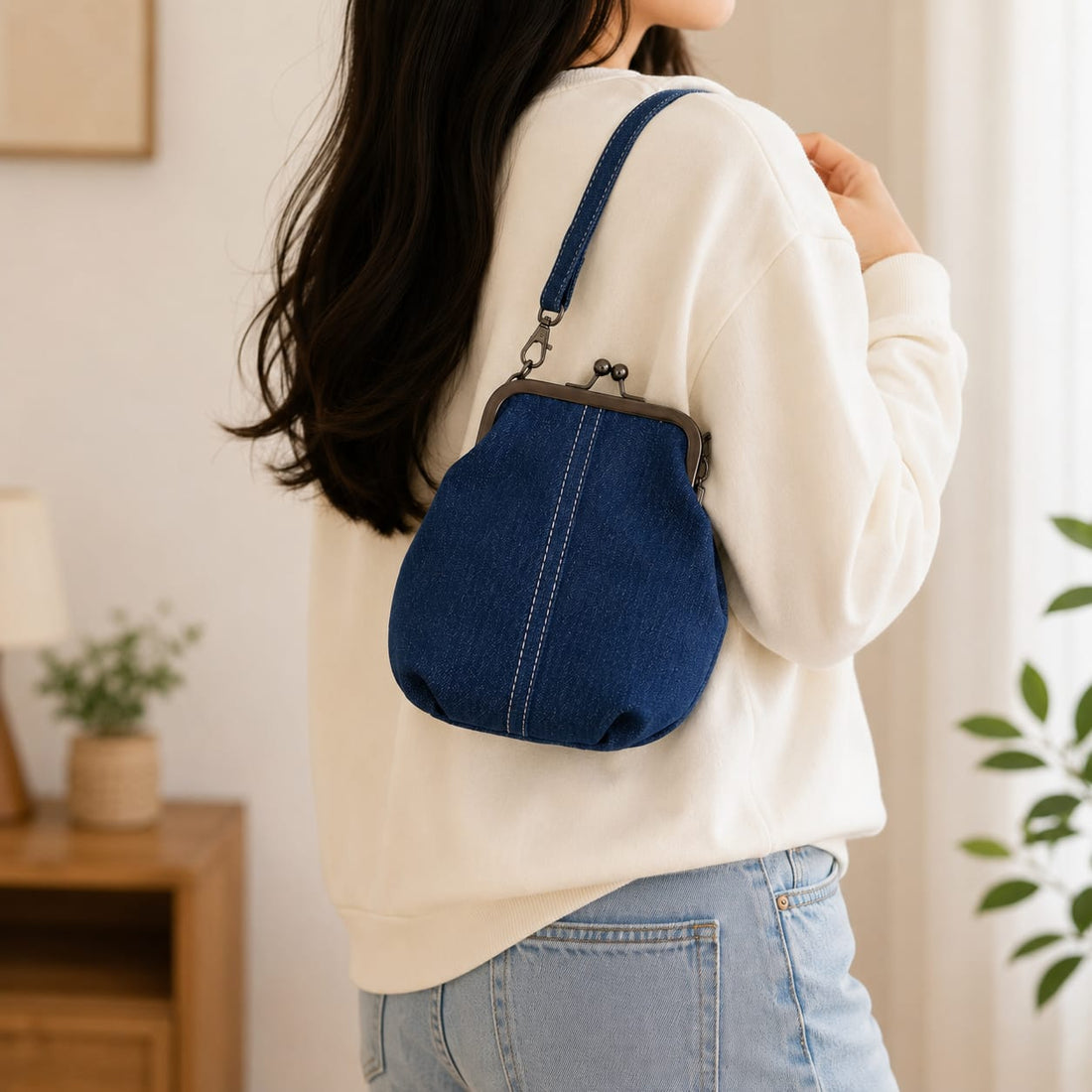 Vintage Denim Crossbody Bag