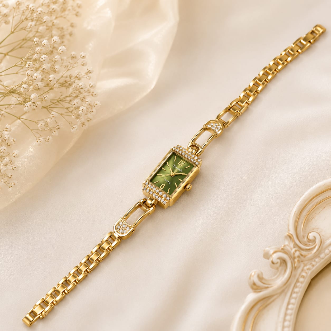 Vintage Emerald Green Rectanle Watch