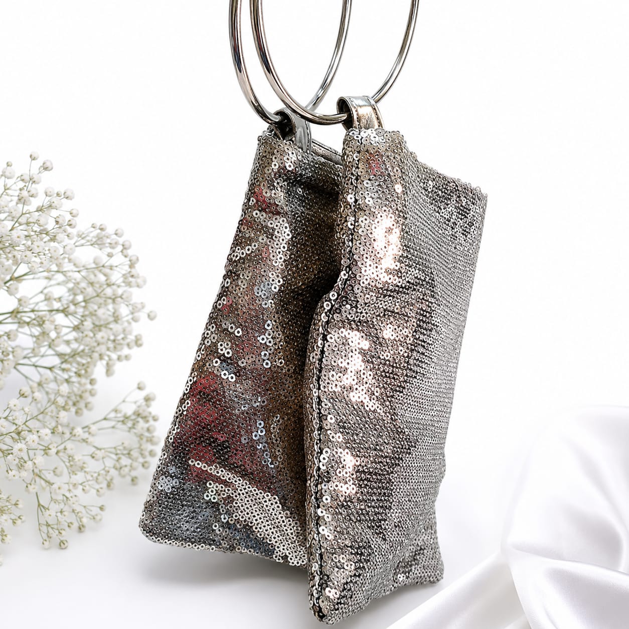 Silver Sequin  Bag