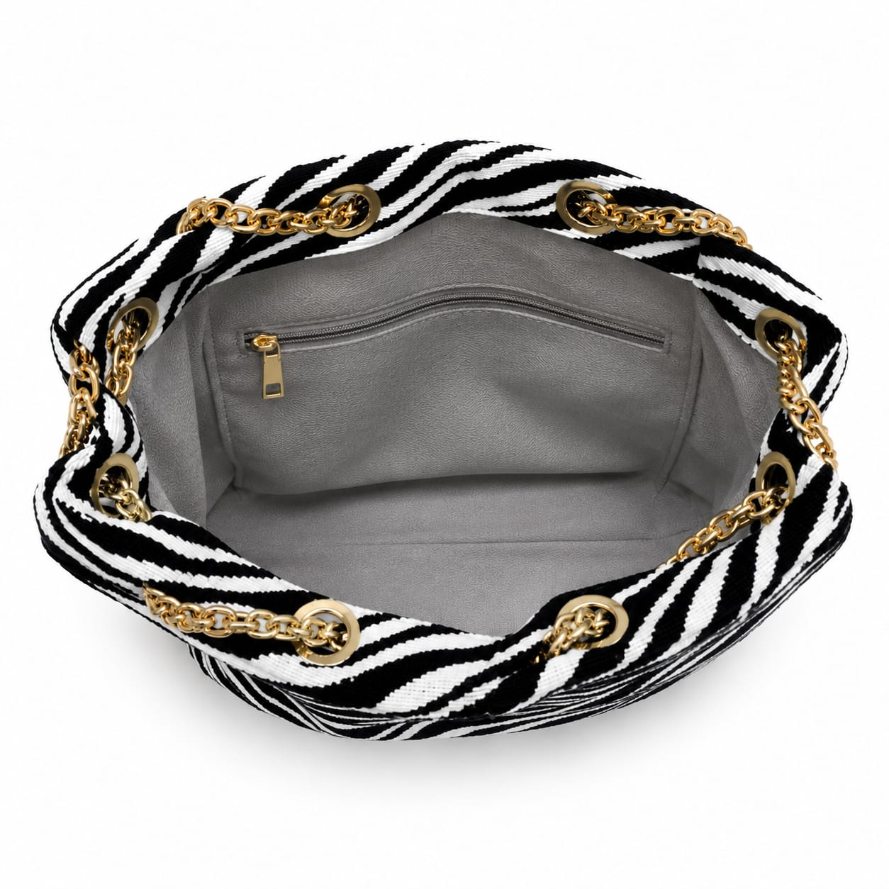 Contrasting Stripe Mini Bucket Bag