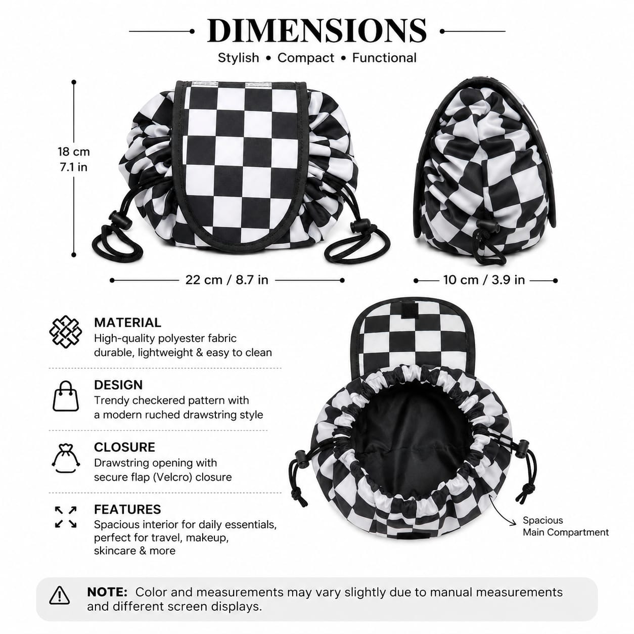 Portable Drawstring Makeup Organizer