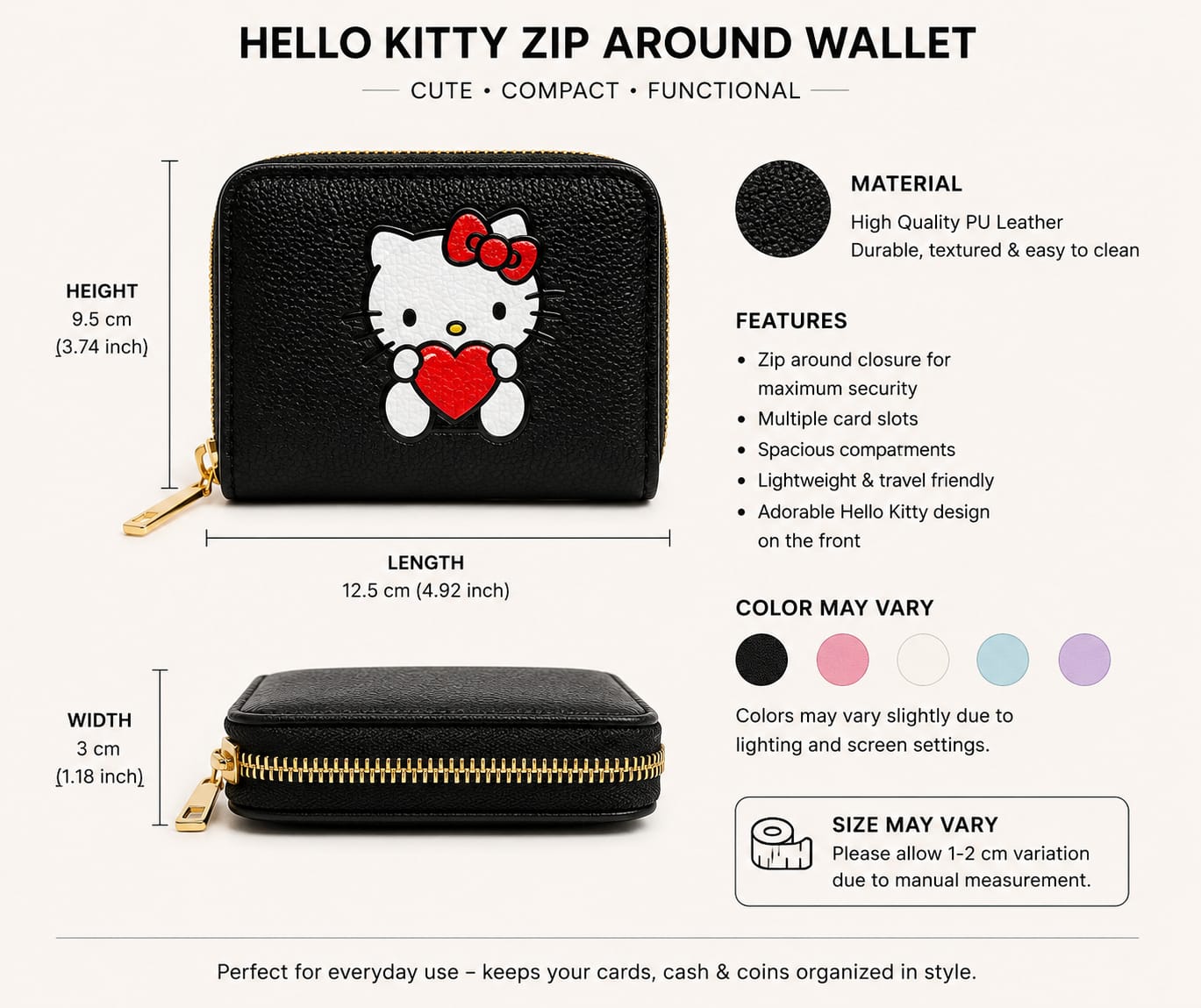 Hello Kitty Double Zipper wallet