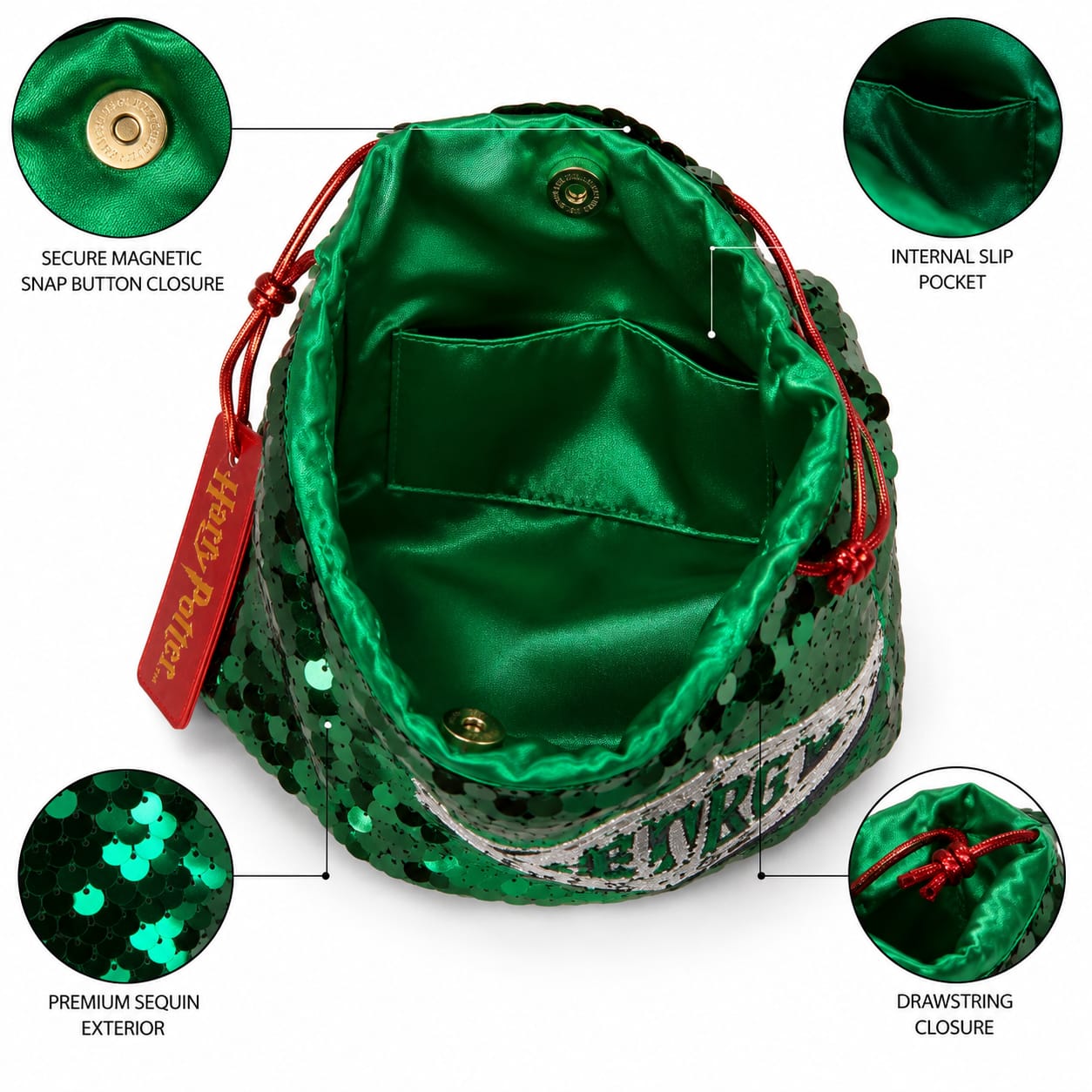 Harry Potter Green Sequin Bag