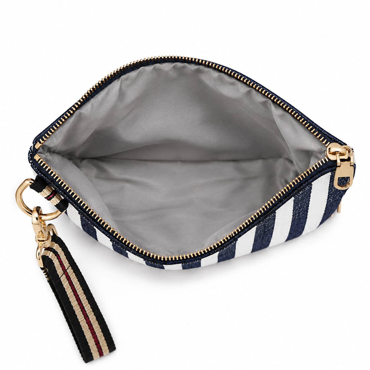 Fashion Versatile stripped Zipper Makeup Bag