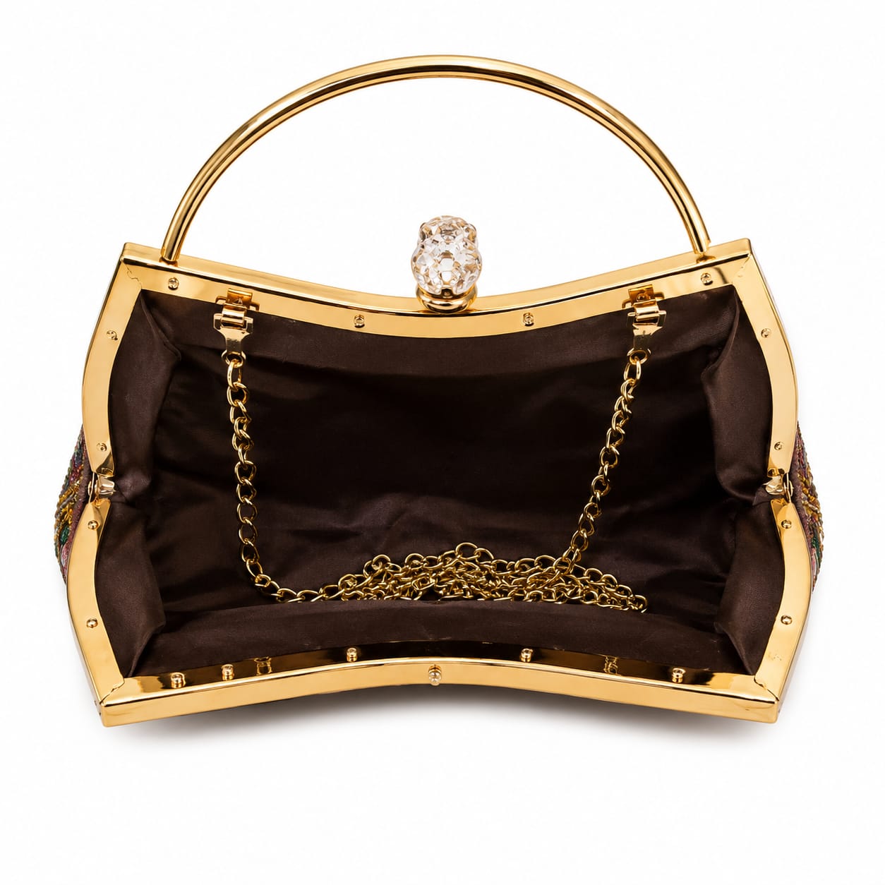 Embroidered Floral Tulle & Sequin Patchwork Retro chic Clutch Bag