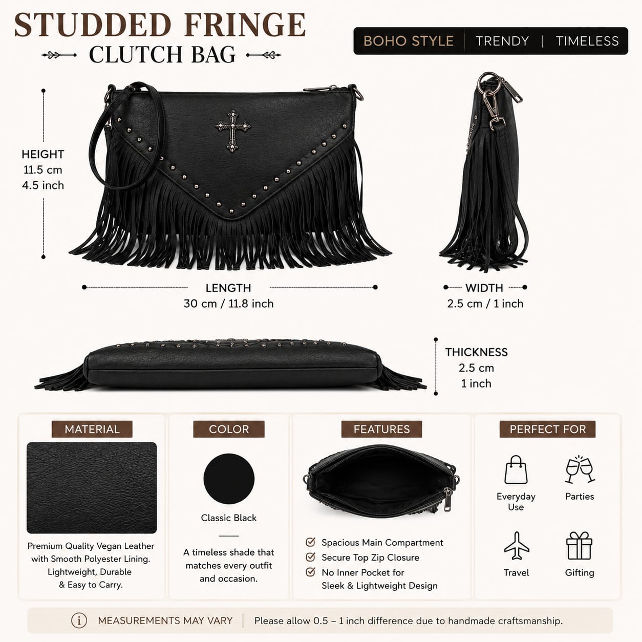 Retro Leather Bohemian Style Shoulder Bag