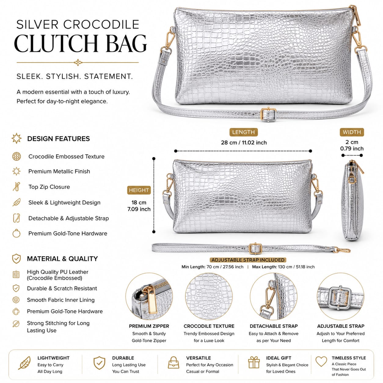 New Fashion Crocodile Grain Hand Bag