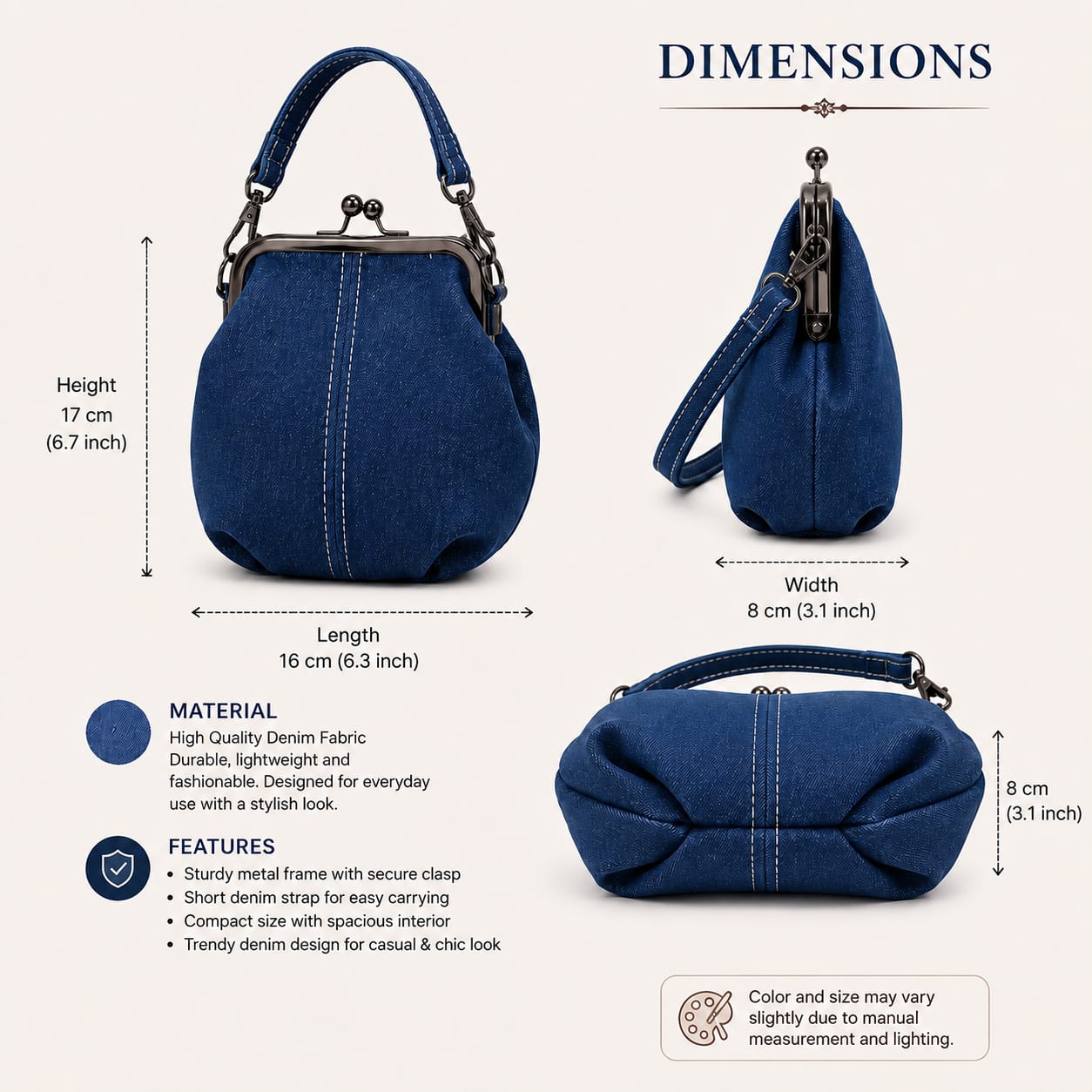 Vintage Denim Crossbody Bag