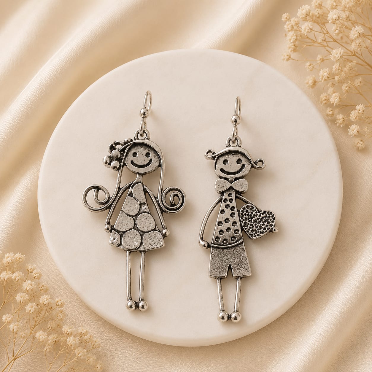 Tiny Happy Boy & Girl Earrings