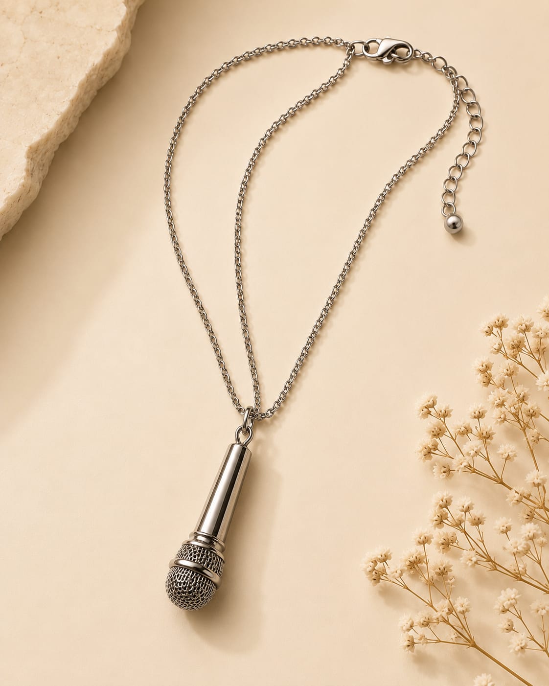 Microphone Pendant Necklace