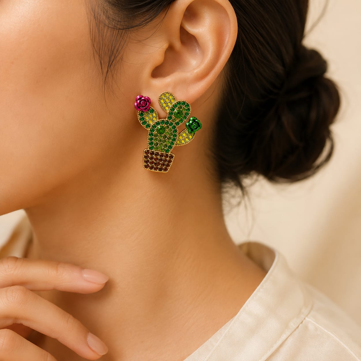 Fashionable cactus Shaped Earrings