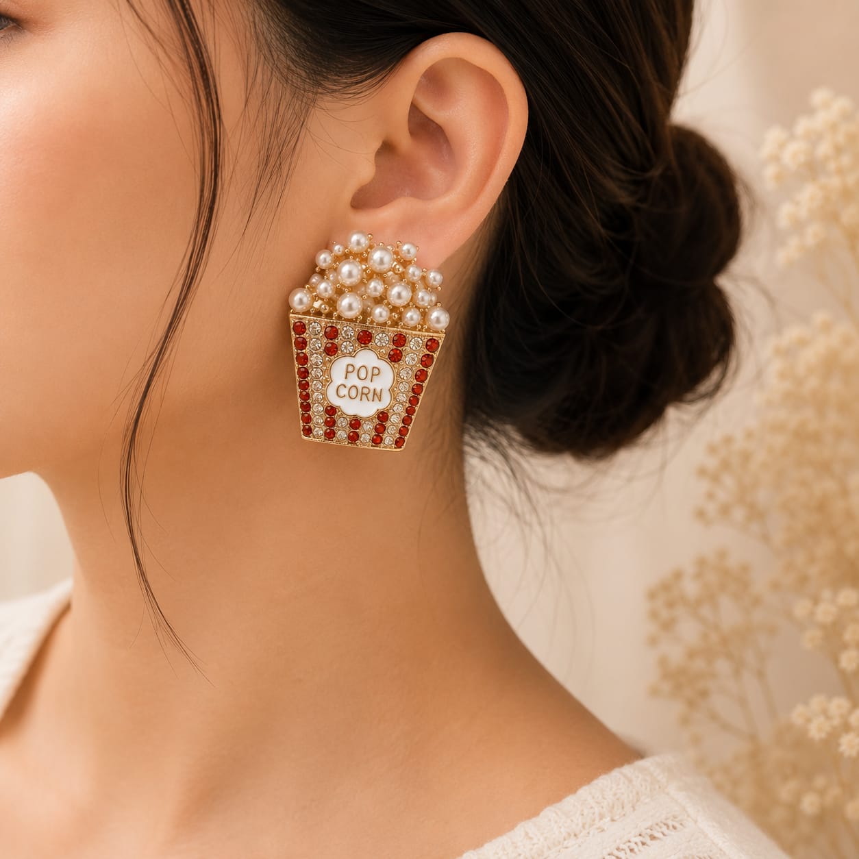 Faux Pearl Popcorn Design Studs