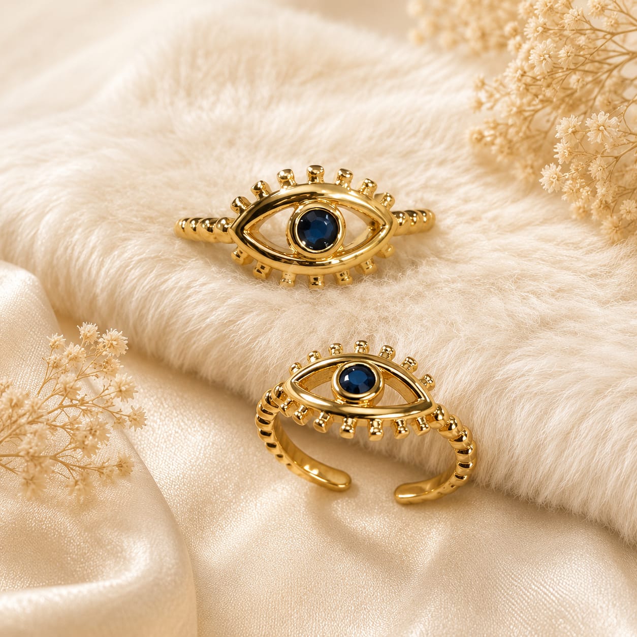 European & American Lucky open Evil Eye Ring